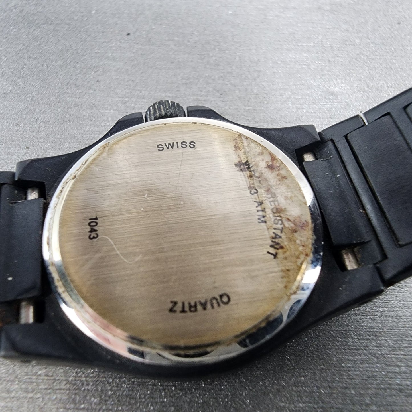 Technos Watch Women 26mm Black Dial Black Tone Date Round 1043 New Battery9