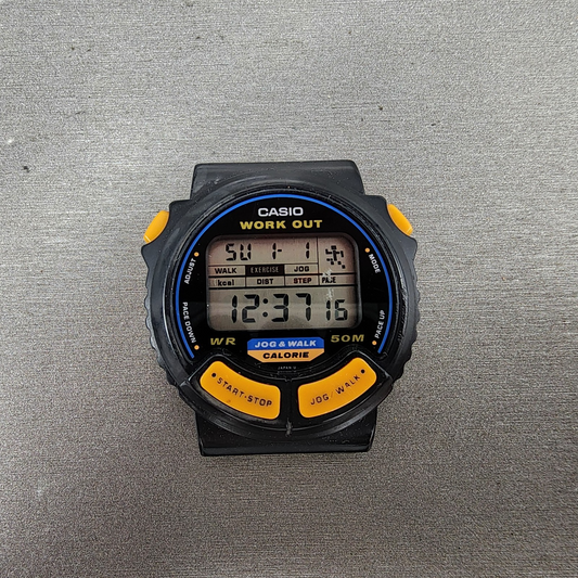 Casio Work Out JC10 Watch Men 41mm Digital Black Tone Alarm Chrono New Battery0