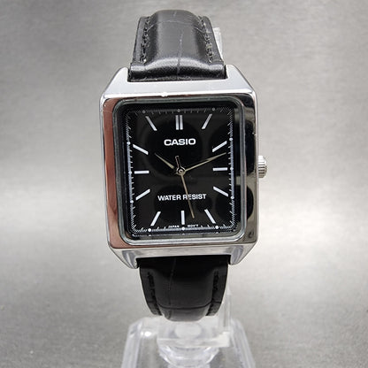 Casio Tank Watch Women 22mm Black Dial Silver Tone Rectangle LTPV007 NewBattery0