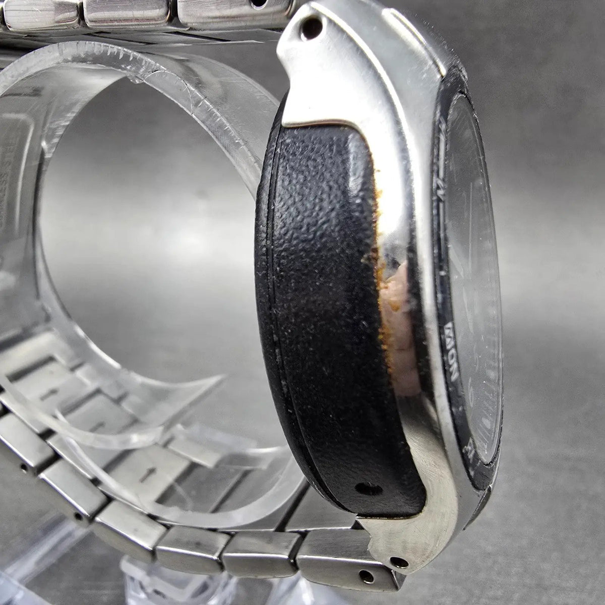 Citizen Eco-Drive Watch Men 40mm Black Dial Steel A411-T001521 Round PARTS!!4