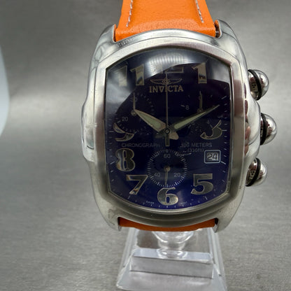 Invicta Lupah Chronograph Watch Men 40mm Blue Dial Steel Date 9815 New Battery0