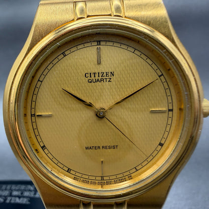 Citizen Watch Men 35mm Gold Dial Gold Tone Round 6031S10344 NOS PARTS Vintage2