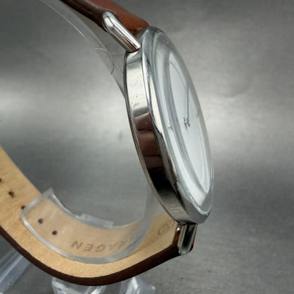 Skagen Horisont Watch Men 40mm White Dial Silver Tone SKW6487 New Battery3