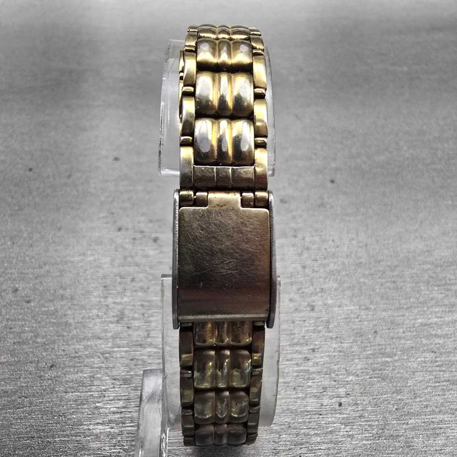 Seiko Watch Women 17mm Gold Dial Gold Tone Rectangle V401-5250 New Battery VTG7