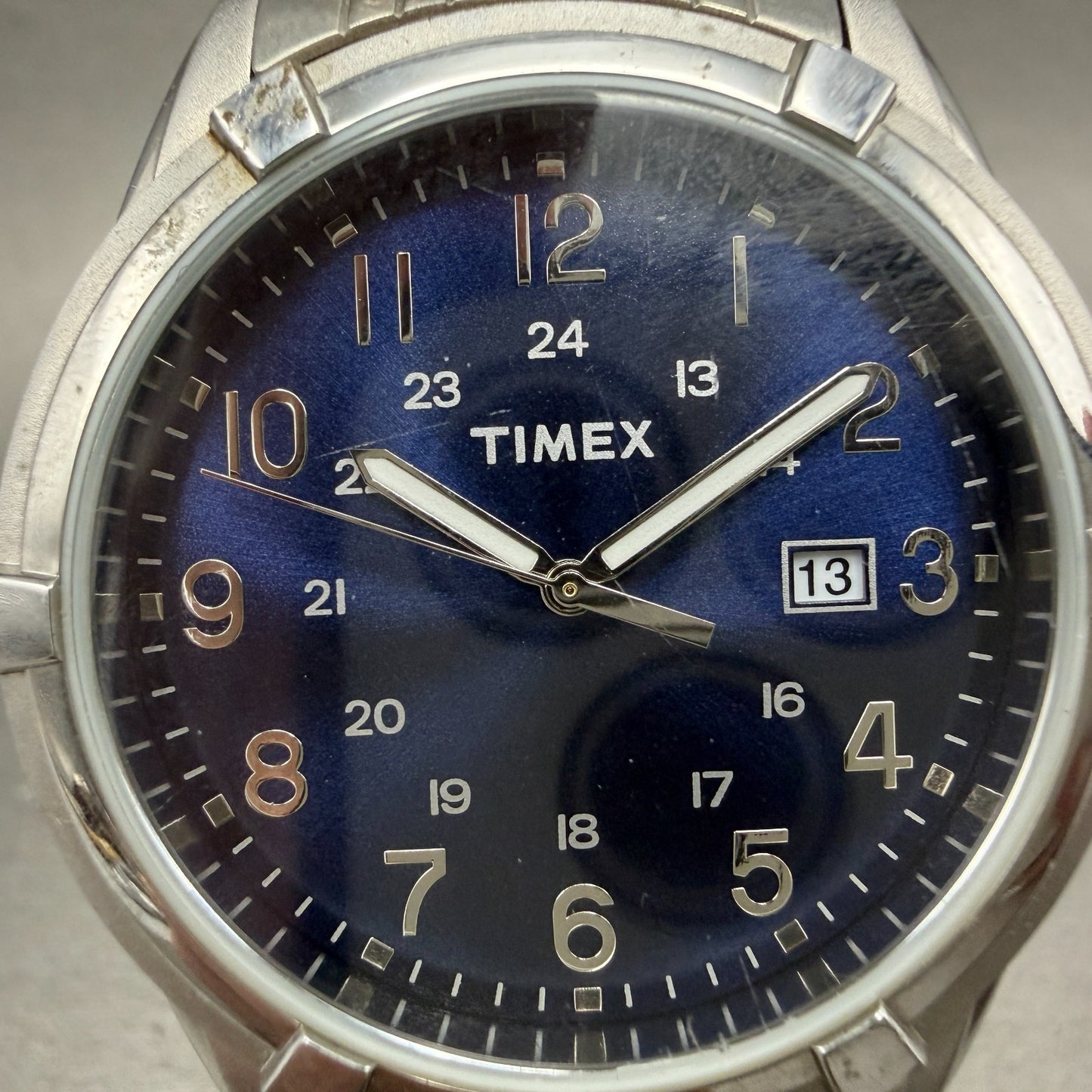 Timex Easton Avenue Watch Men 39mm Blue Dial Silver Tone Date TW2P76400 New Batt1