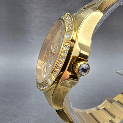 Invicta Angle Heart Watch Women 35mm Champagne Dial Gold Tone 21384 New Battery2