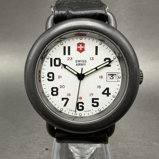 Victorinox Swiss Army Cavalry Watch Men 37mm White Dial Black Tone Date New Batt0