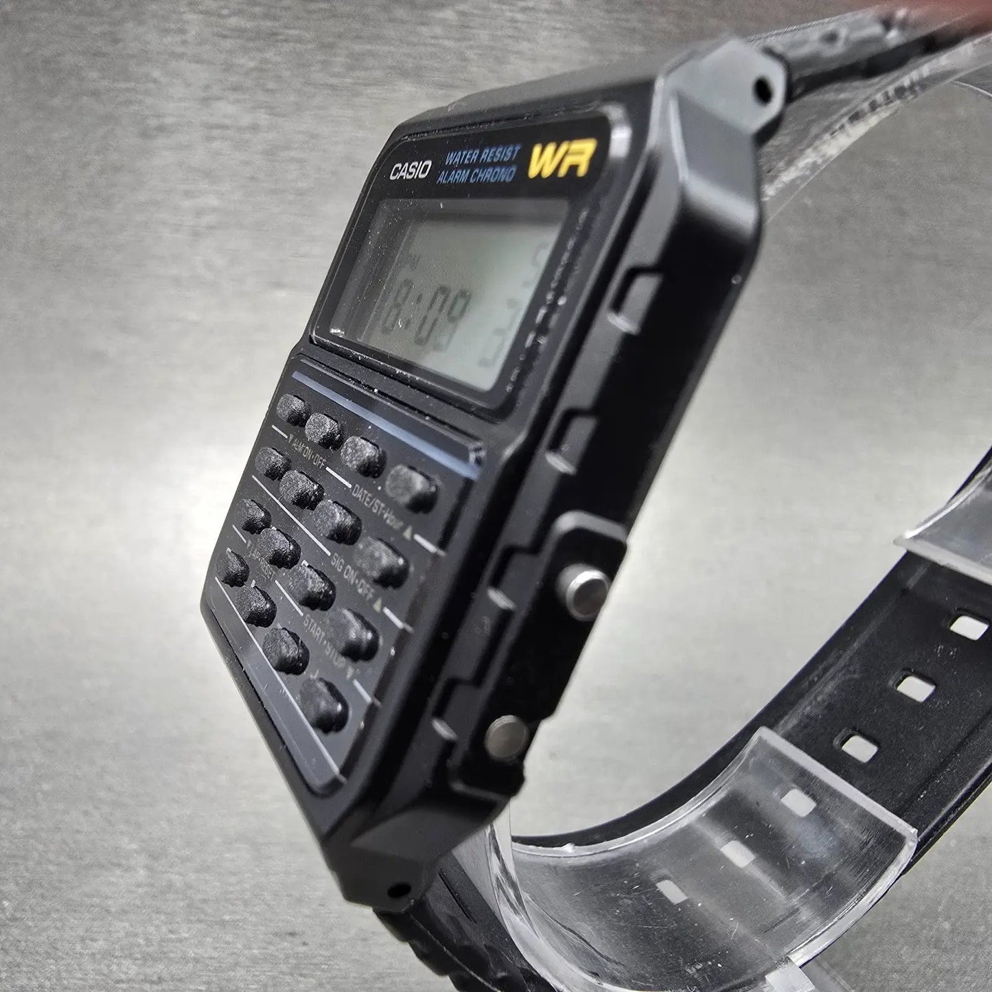 Casio Calculator CA-53W Watch Men 34mm Black Alarm Chronograph New Battery PLk2