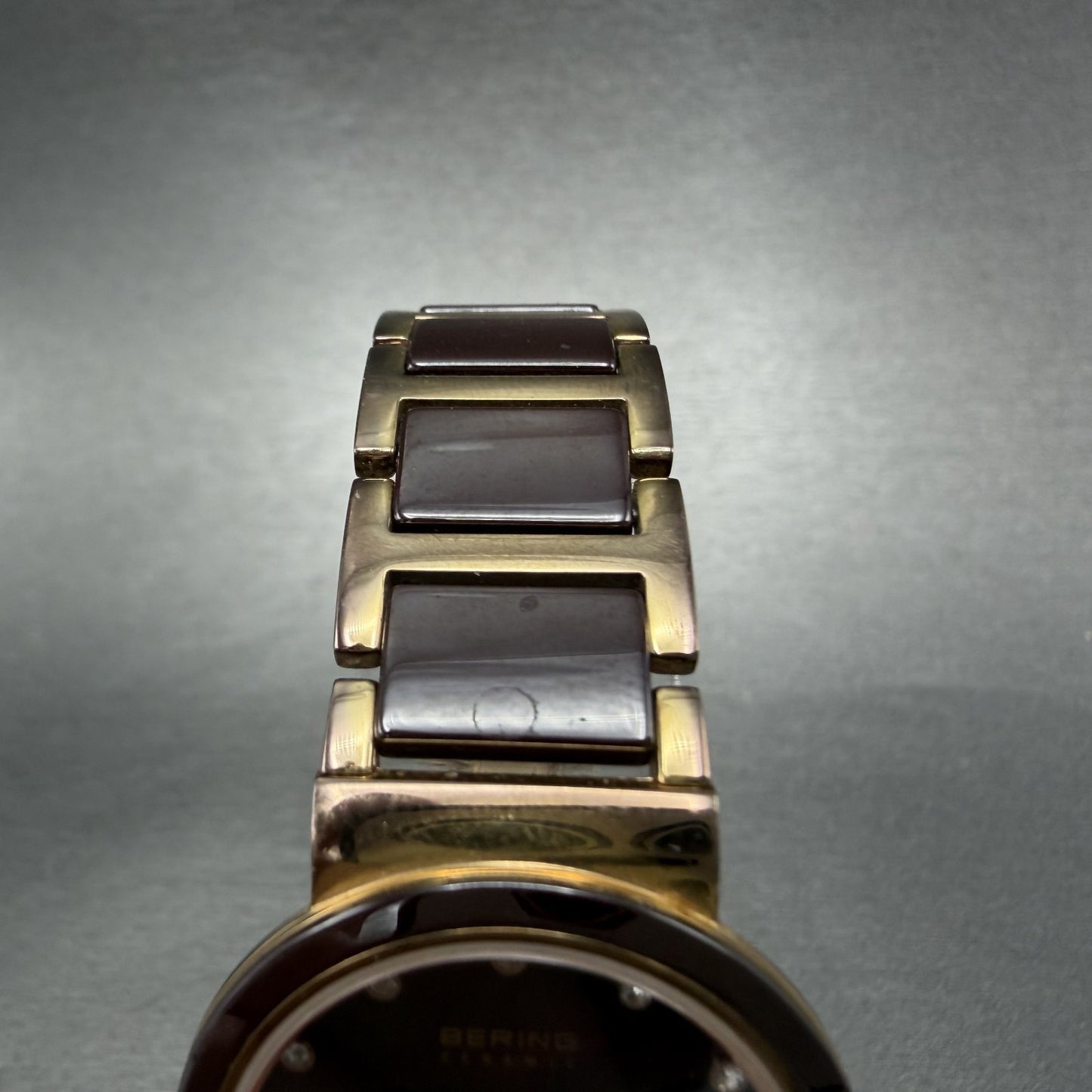 Bering Ceramic Watch Women 29mm MOP dial Rose Gold Tone Round 10729-765 New Batt4