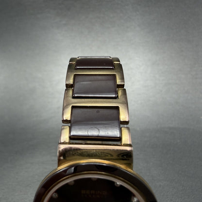 Bering Ceramic Watch Women 29mm MOP dial Rose Gold Tone Round 10729-765 New Batt4