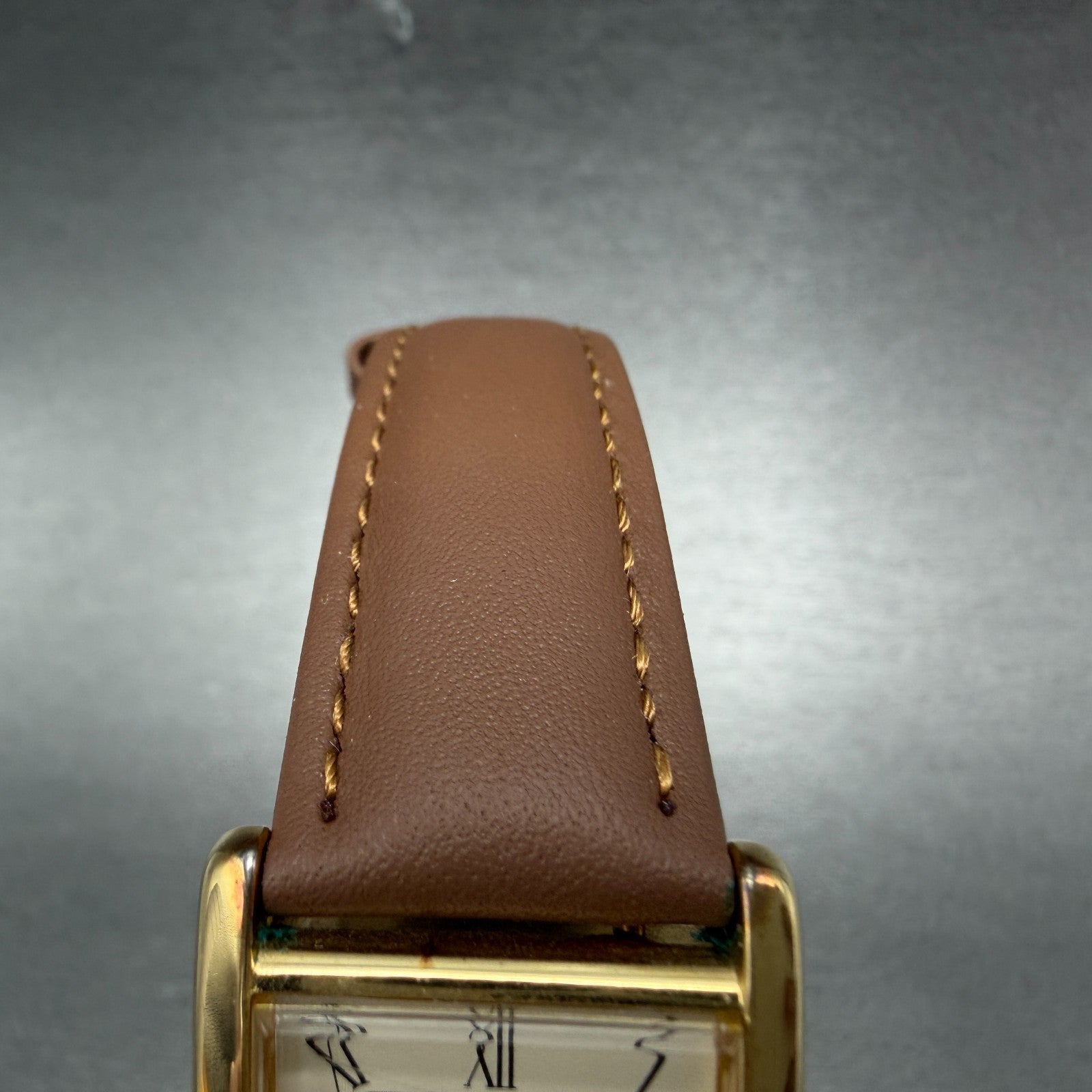 Seiko Pulsar Tank Watch Men 24mm Cream Dial Gild Tone V250-5000 New Battery VTG4