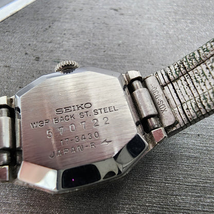 Seiko Watch Women 19mm Silver Dial Silver Tone Manual Octangon 17-3430 Runs