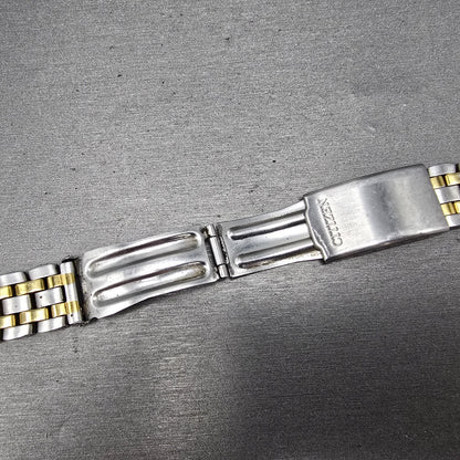 Citizen Bracelet 18mm Stainless Steel Two Tone Tri Folding Clasp VTG READ!!!!!!!7