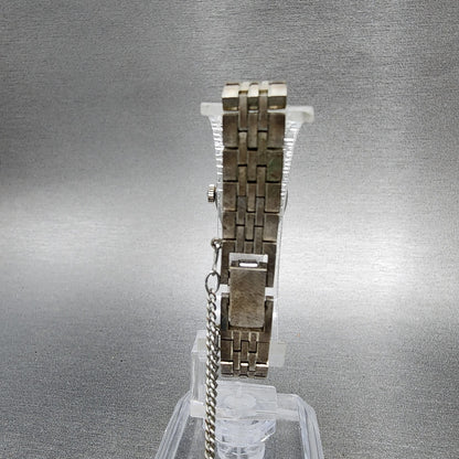 Seiko Watch Women 17mm Silver Dial Silver Tone Manual Oval 17-7230 Runs