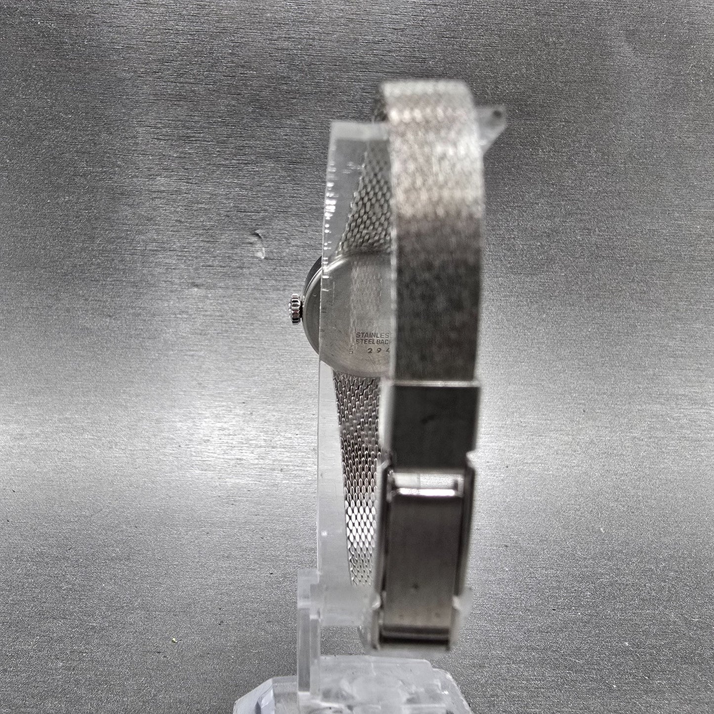 Bucherer Watch Women 20mm Black Dial Silver Tone Manual Wind Runs Gem Set Bezel7