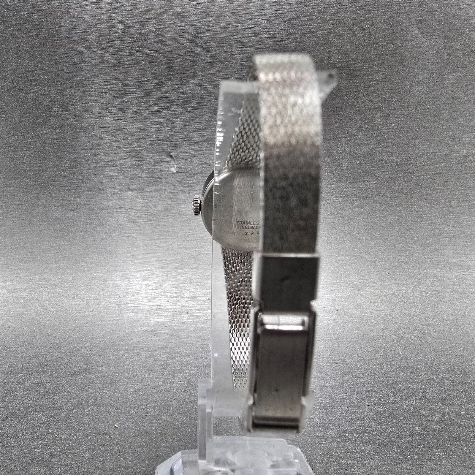 Bucherer Watch Women 20mm Black Dial Silver Tone Manual Wind Runs Gem Set Bezel7