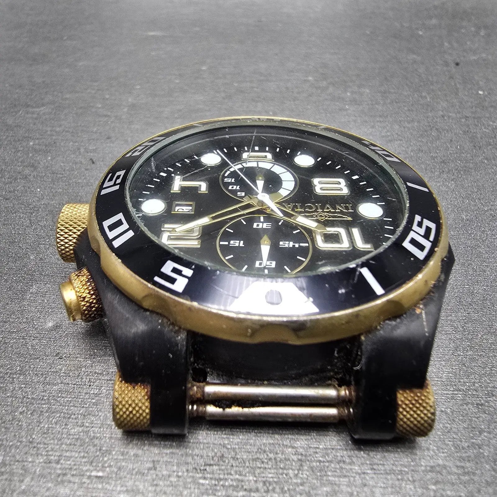 Invicta Pro Diver Chronograph Watch Men 51mm Black Dial Black Tone Date New Batt4