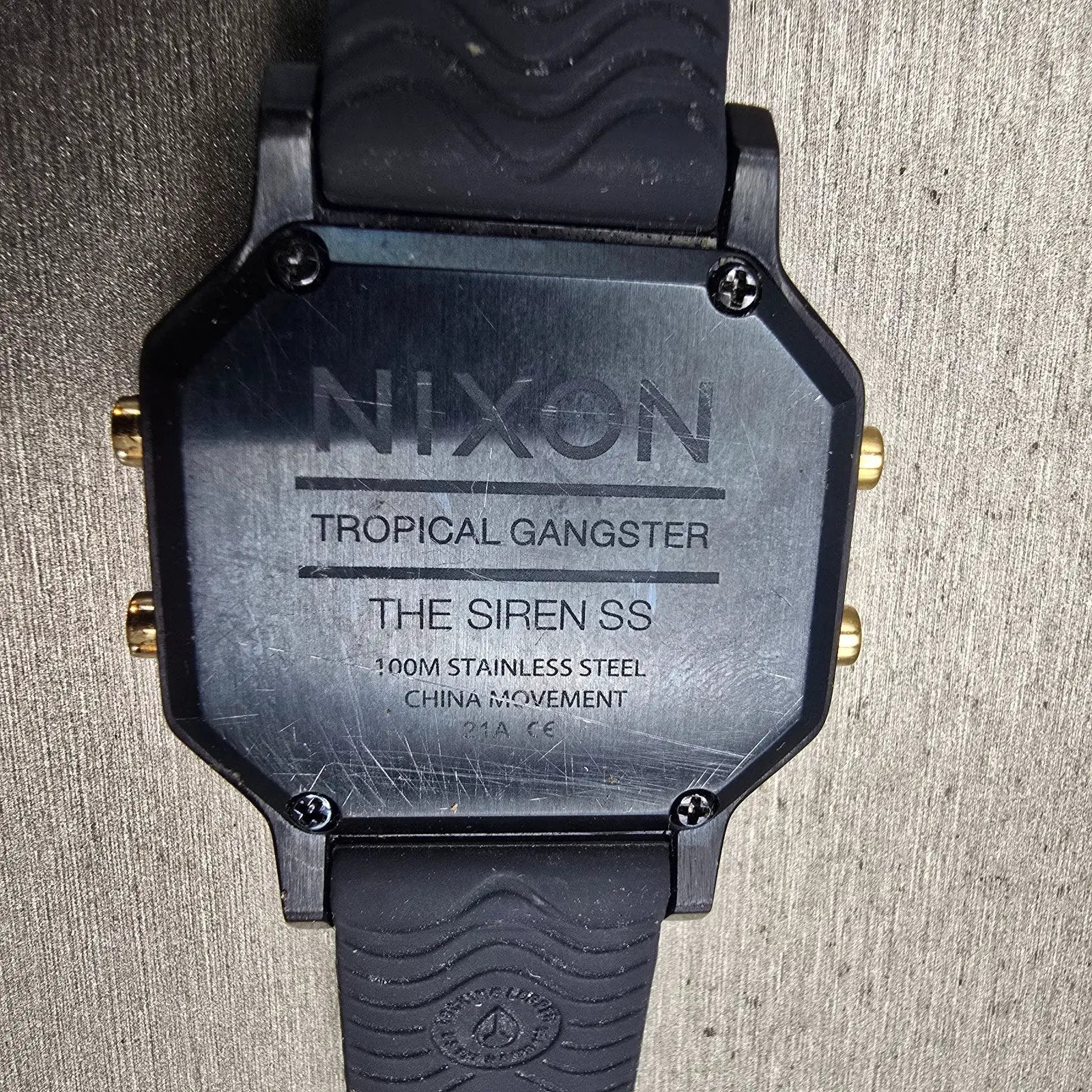 Nixon The Siren SS Digital Watch Men 36mm Blue Gold Tide Chrono Timer New Batt10