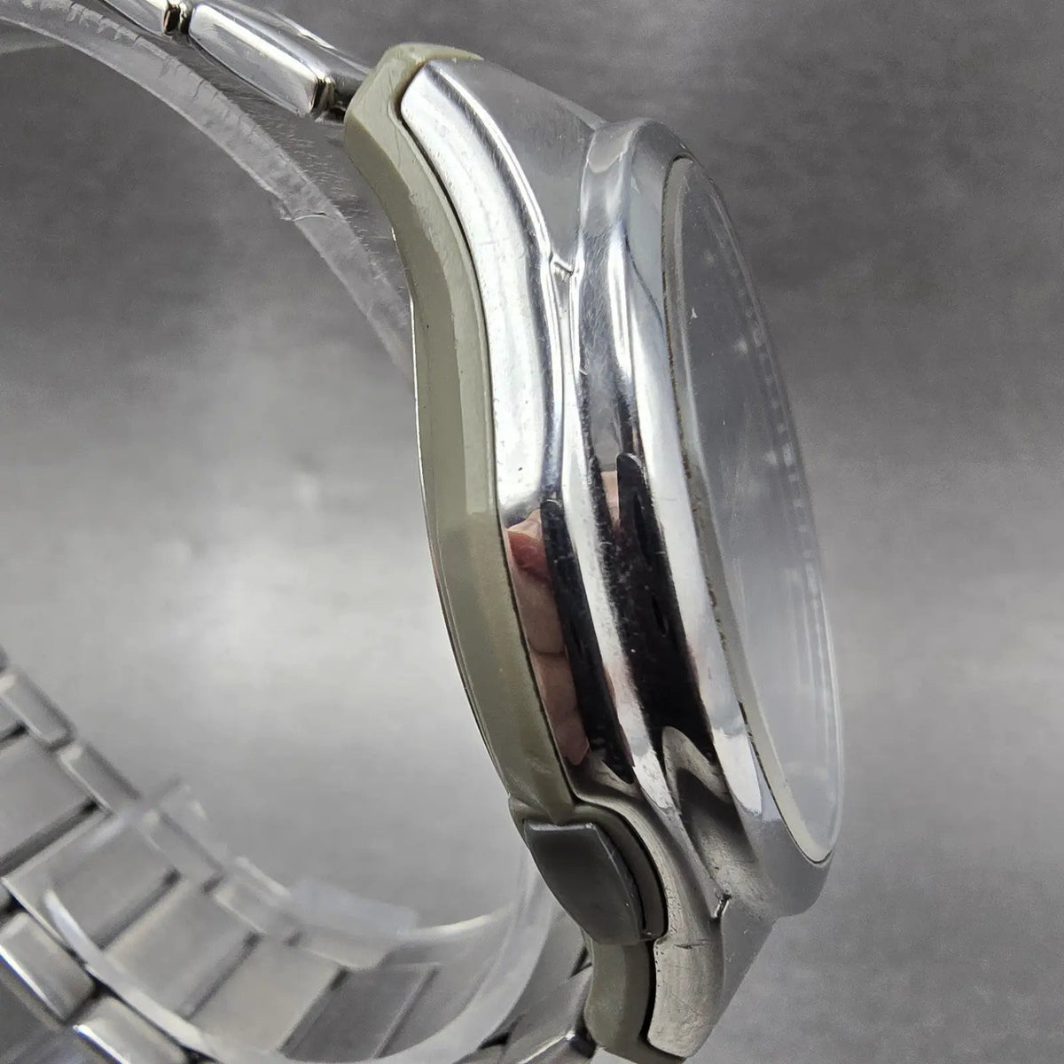 Casio Wave Ceptor Watch Men 43mm Blue Dial Silver Solar Alarm Daydate Works JP3