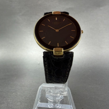 Seiko Lassale Watch Men 32mm Black Dial Gold Tone Round 5A54-2000 New Battery5