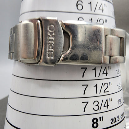 Seiko Chronograph Watch Men 38mm Gray Dial Silver Tone Date 7t32-9000 New Batt