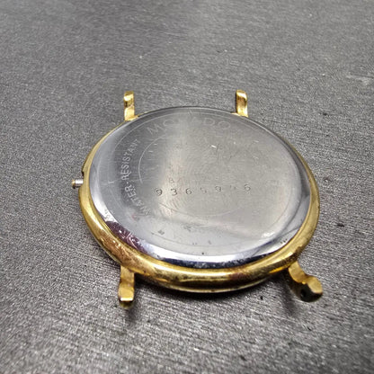 Movado Watch Men 34mm White Dial Gold Tone Round 87-E4-0885 NO CROWN PARTS8