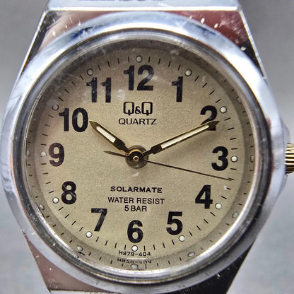 Citizen Q&Q Solarmate Watch Women 27mm Cream Dial Silver Round EL31 Works1
