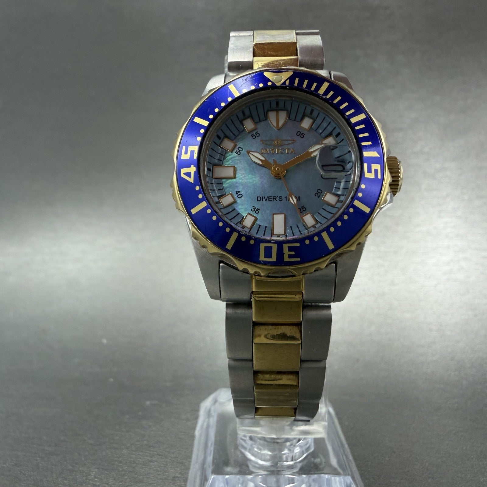 Invicta Pro Diver Watch Women 31mm MOP Dial Two Tone Date Round 2961 New Battery5