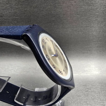 Swatch Skinnight Watch Men 40mm Champagne Dial Blue Case SVUN101 New Battery3