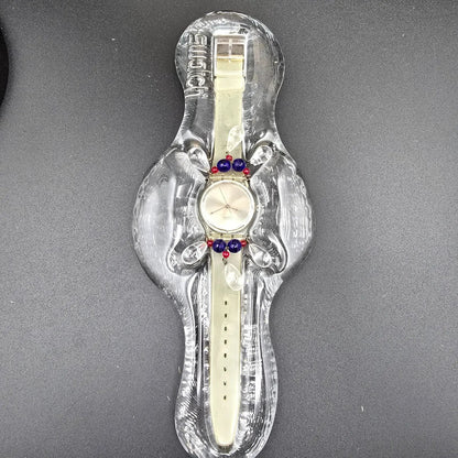 Swatch Chandelier Watch Men 34mm Silver Dial Clear GZ125 New Battery NOS Crate8