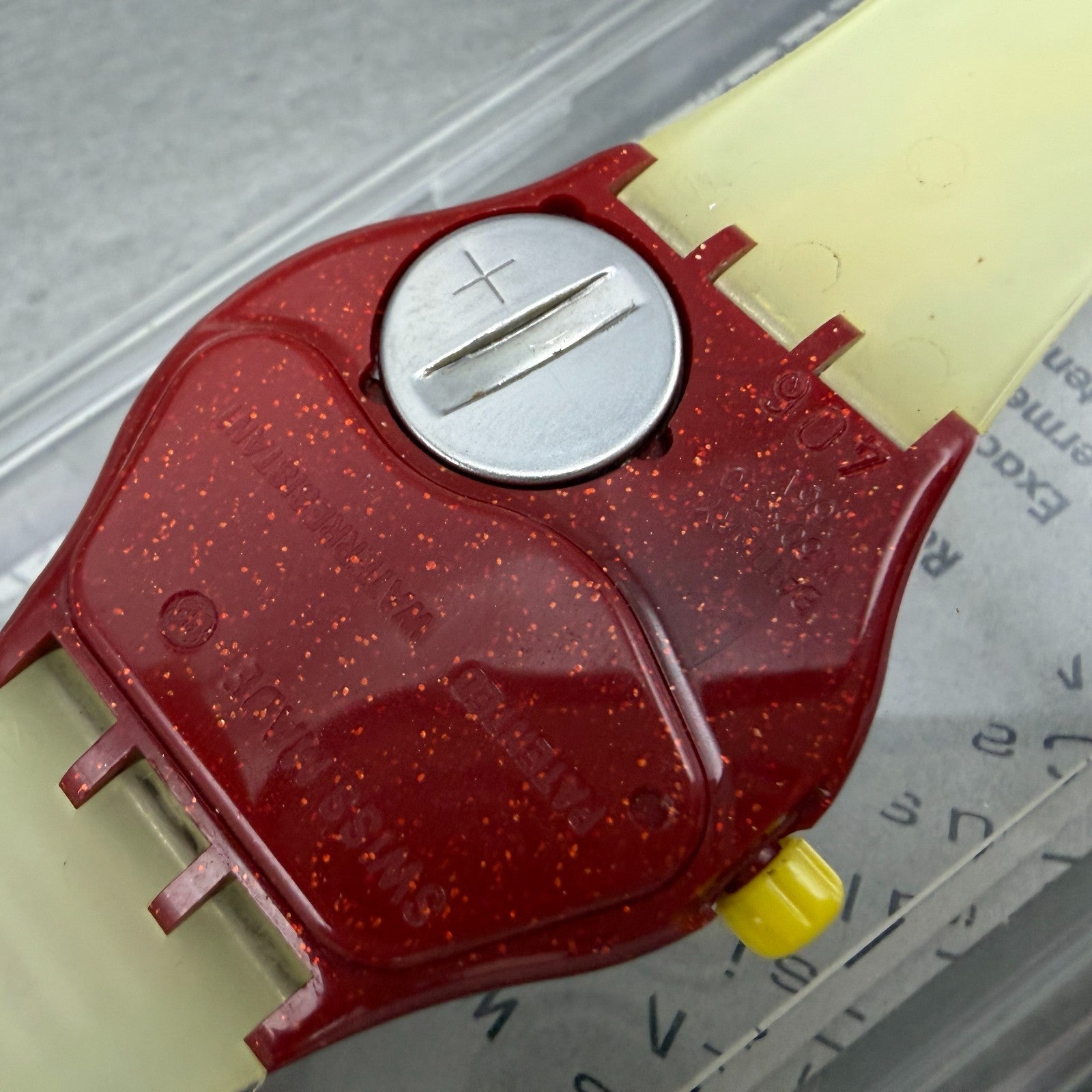 Swatch Musical Fandango Watch Men 34mm Blue Dial Red Tone SLR100 New batt W/box9