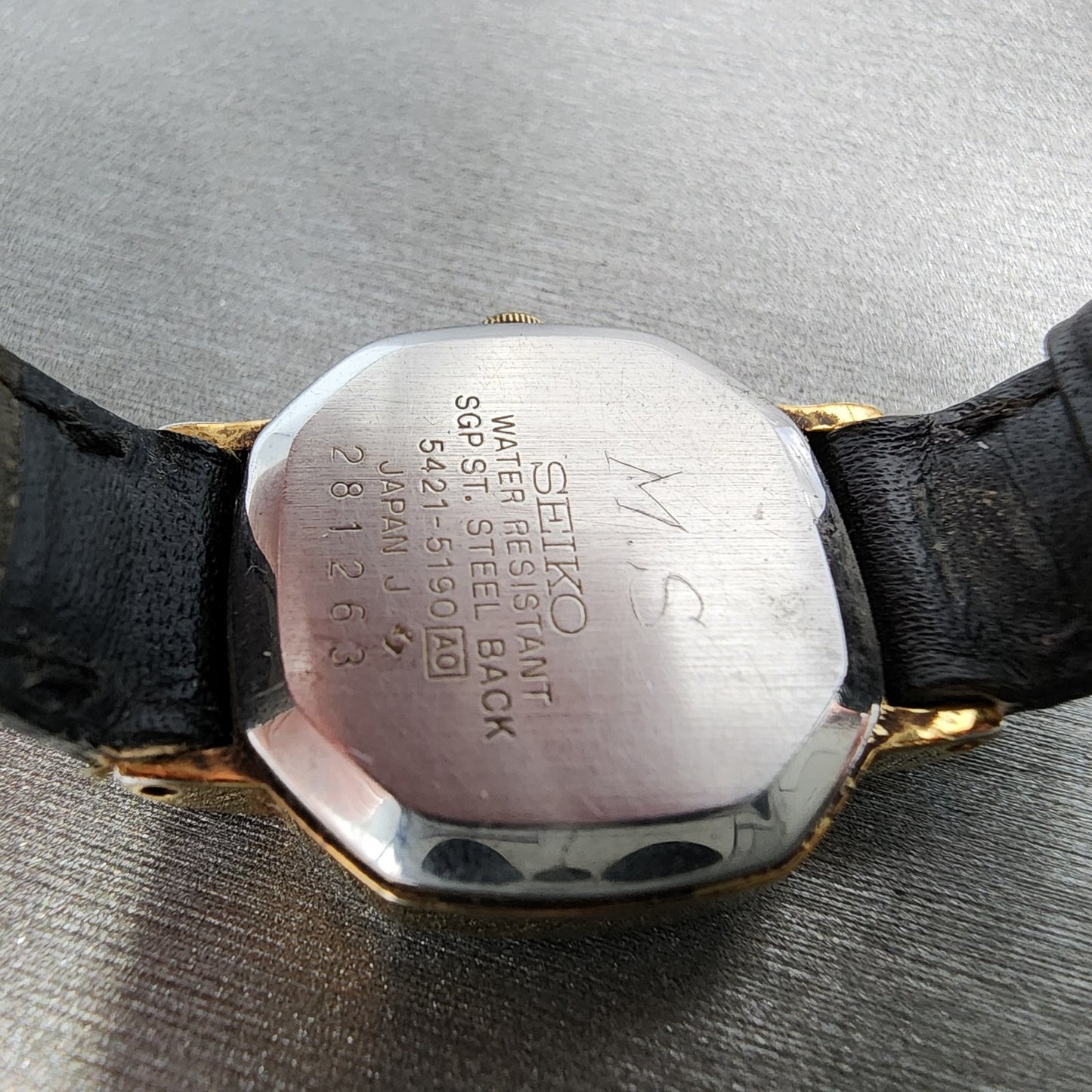 Seiko Watch Women 22mm Champagne Dial Gold Tone Octagon 54215190 New Battery9