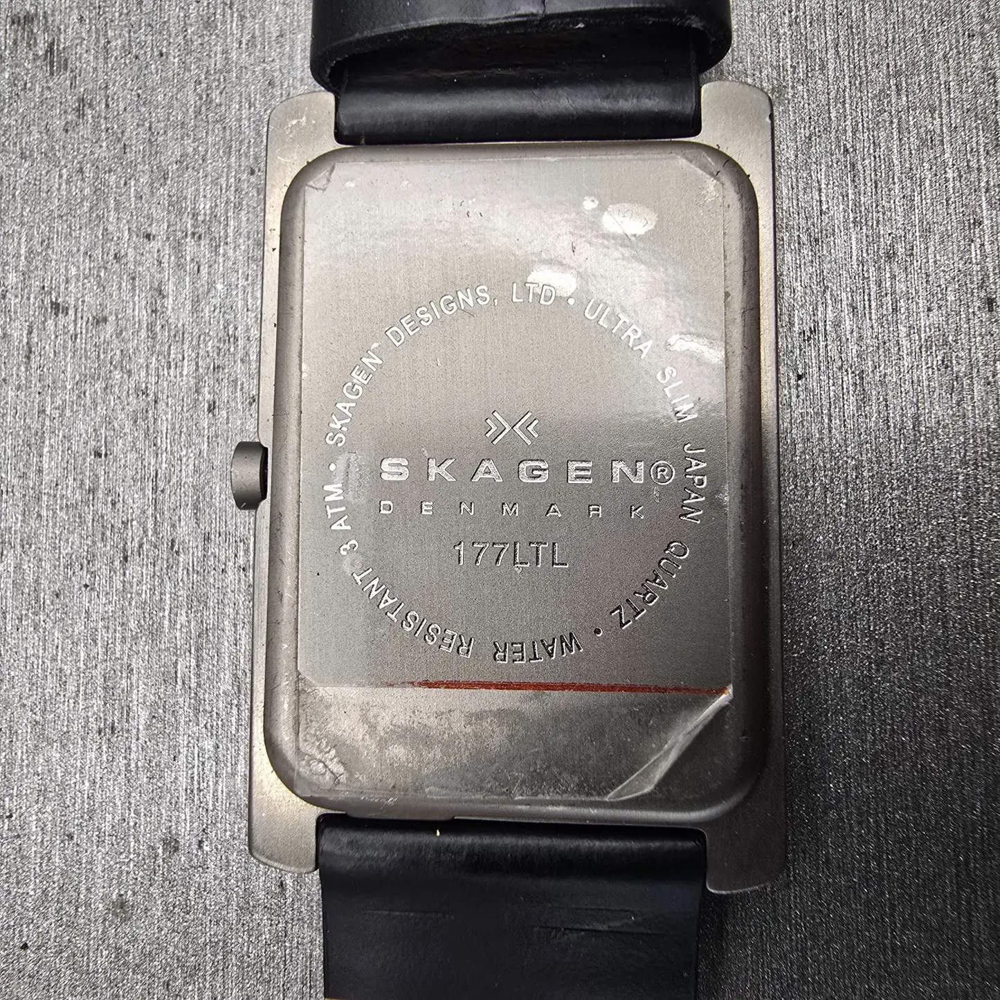 Skagen Watch Men 26mm Silver Green Dial Titanium Rectangle 177LTL New Battery11