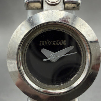 Nixon Nice Watch Women 21mm Black Dial Silver Tone Round New Battery1