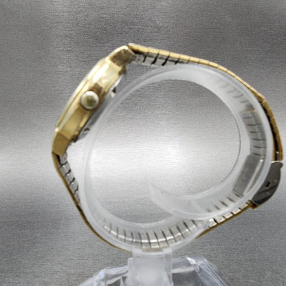 Seiko Watch Women 26mm Champange Dial Gold Tone Date Round 2622-0070 New Battery
