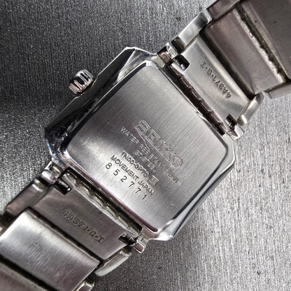 Seiko Tank Watch Women 25mm White Dial Silver Tone Rectangle 1N00-0PT0 New Batt10