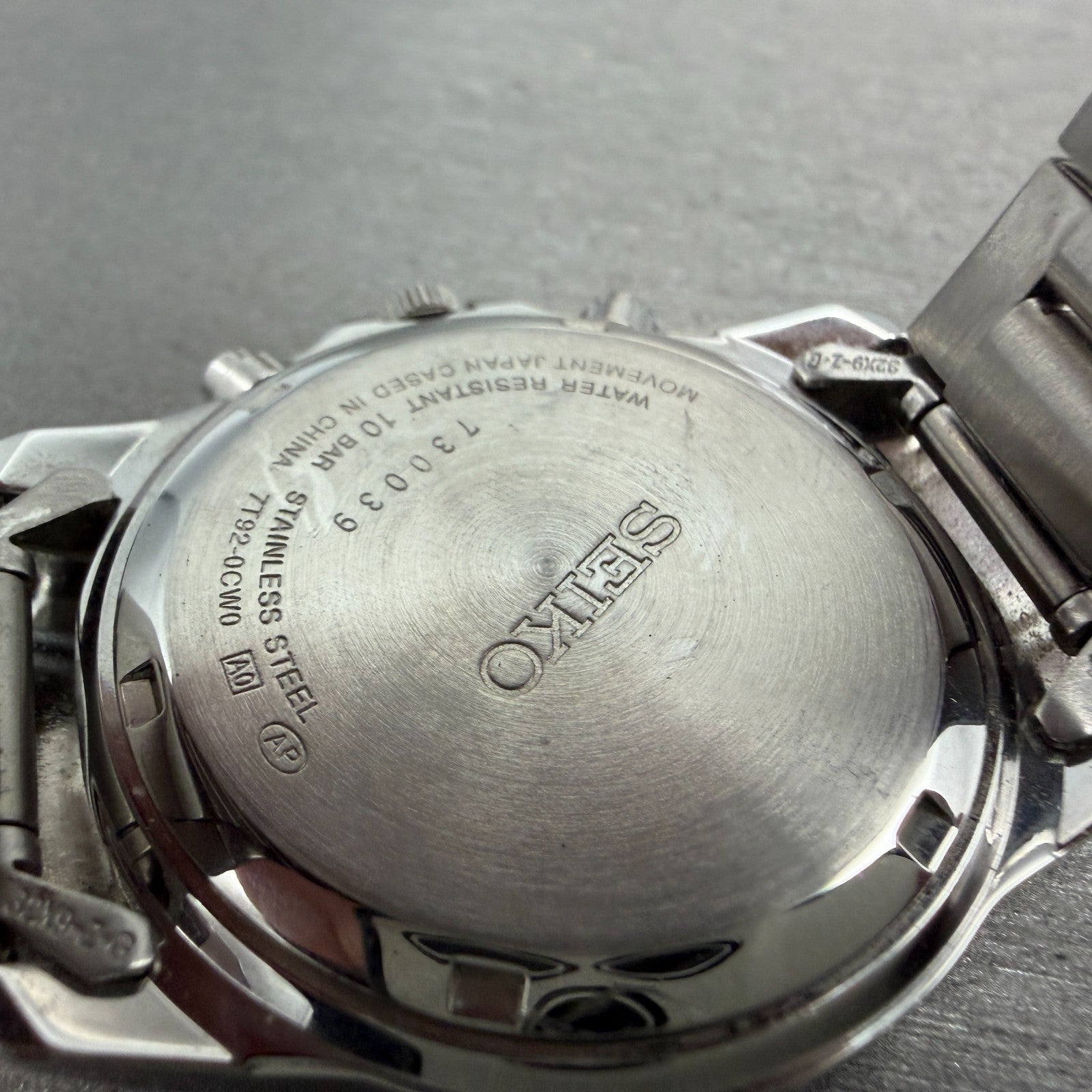 Seiko Chronograph Watch Men 39mm Black Dial Silver Tone Date 7T92-0CW0 New Batt49