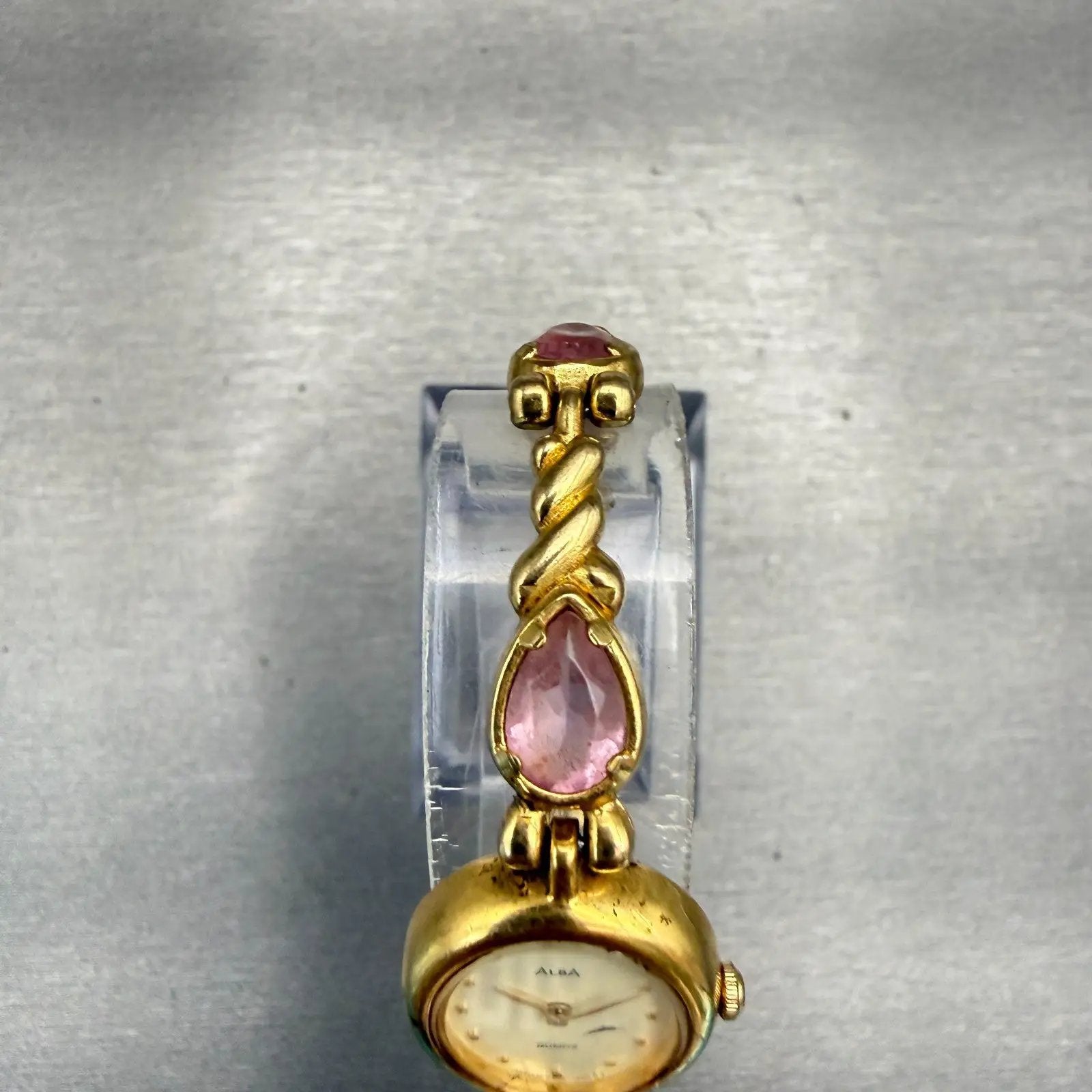 Seiko Alba Watch Women 18mm Cream Dial Gold Tone Oval V400-5150 New Battery VTG5