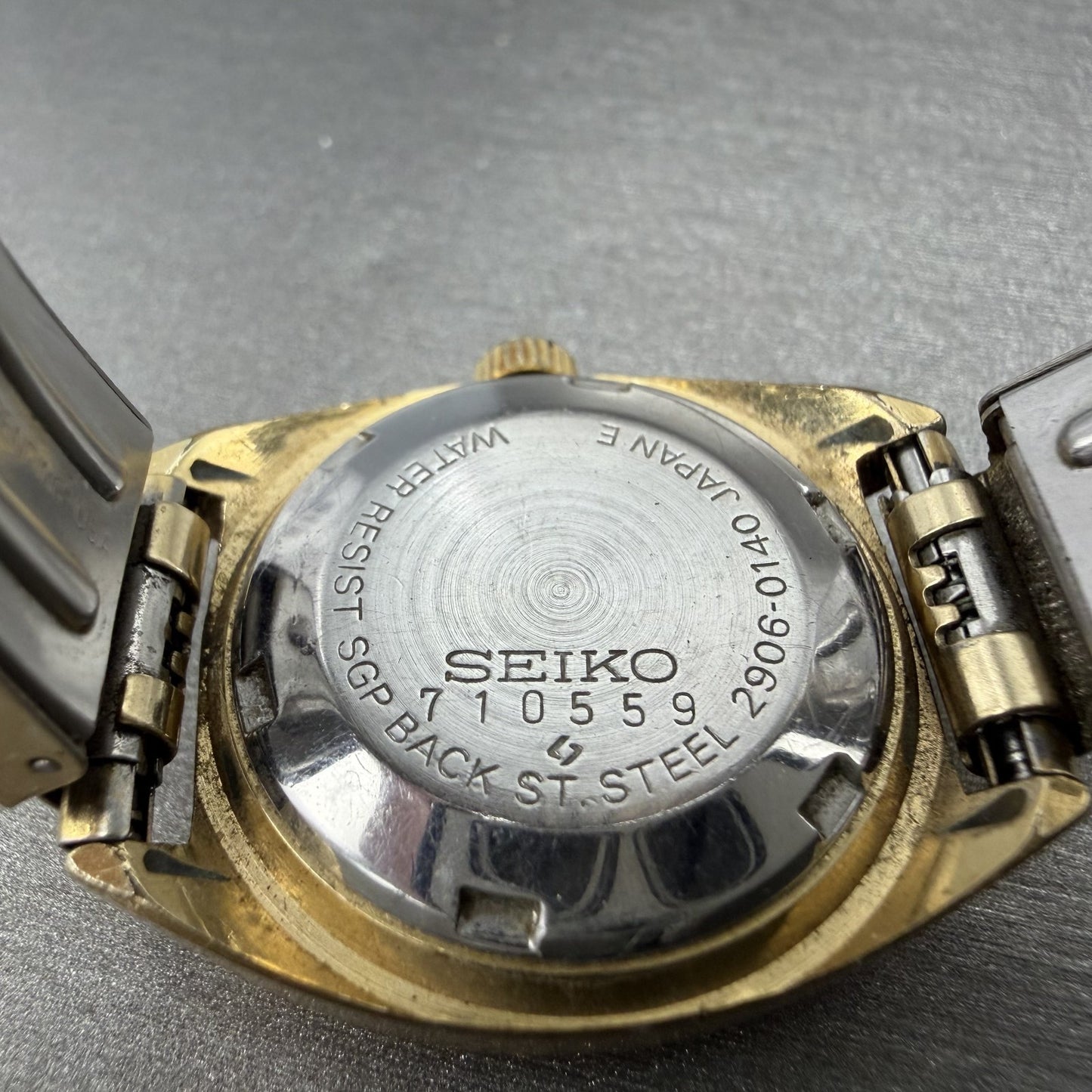 Seiko Automatic Watch Women 24mm Champagne Dial gold Tone Daydate 2906-0140 Runs9