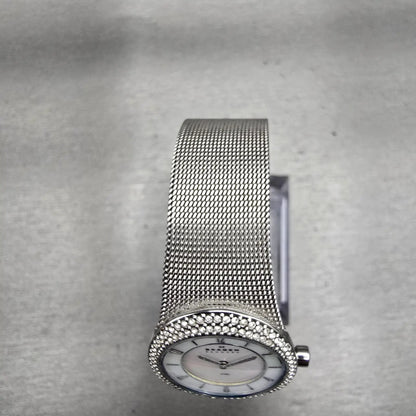 Skagen Steel Watch Women 26mm MOP Dial Silver Tone Gemmed 566XSSS New Battery4