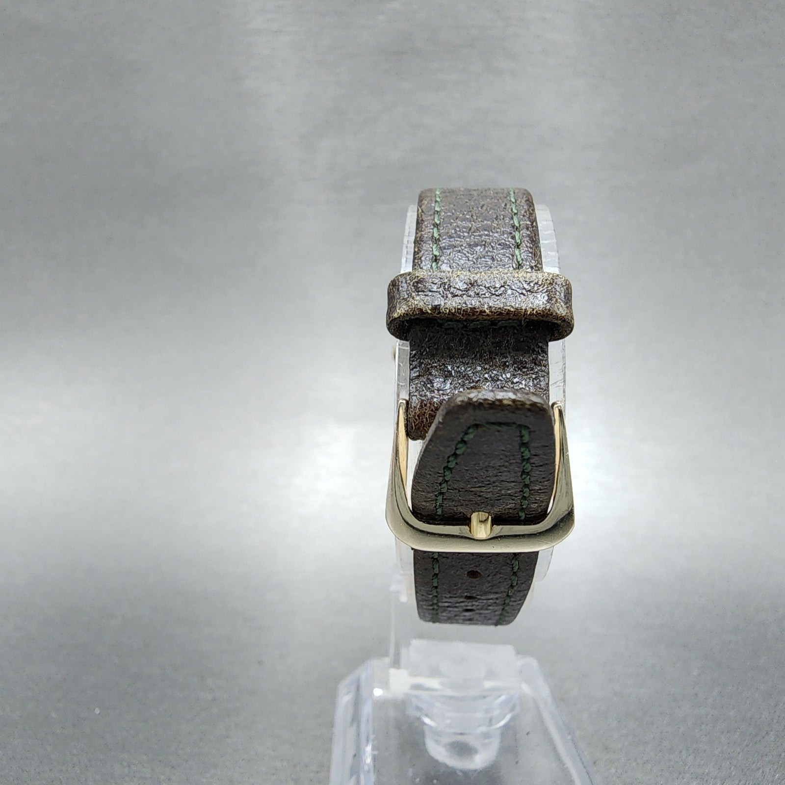 Seiko Watch Women 20mm Black Dial Gold Tone Square 7321507a New Battery7