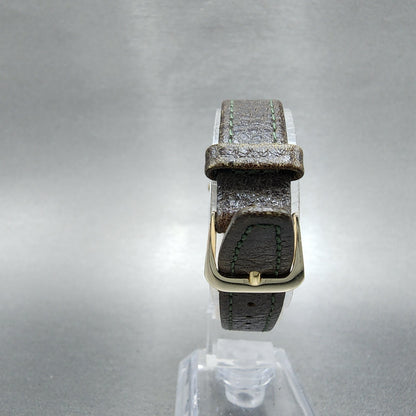 Seiko Watch Women 20mm Black Dial Gold Tone Square 7321507a New Battery7