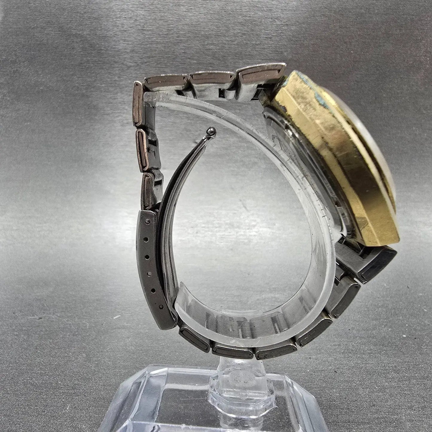 Seiko Bell-Matic Watch Men 39mm Gold Dial Gold Tone Daydate 4006-6049 Runs9