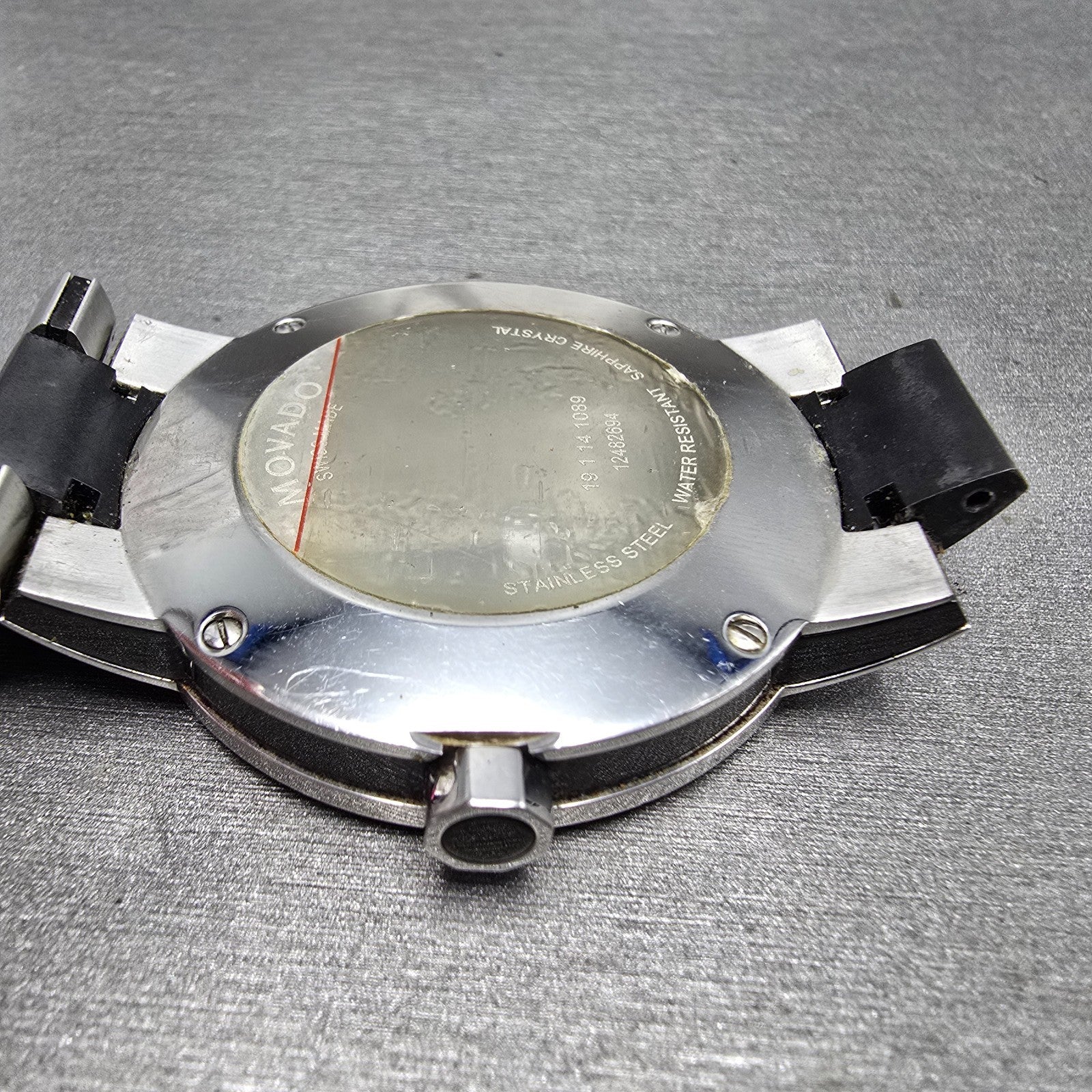 Movado Verto Watch Men 40mm black Dial Silver Tone 19 1 14 1089 New Battery12
