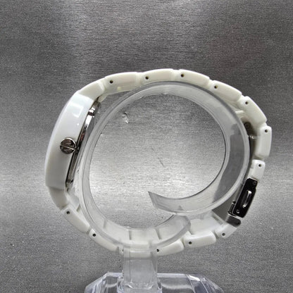 Armani Exchange Watch Women 34mm White Dial White Tone Round AX4055 New Battery6