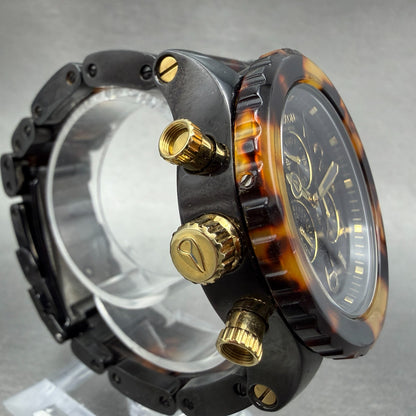 Nixon 42-20 Chrono Watch Women 42mm Black Dial Black Tortoise Date PARTS!!!!!!!!4