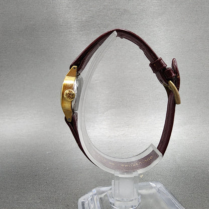 Ernest Borel Watch Women 25mm Red Dial Gold Plated Manual Wind Runs VTG10