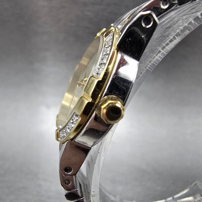 Citizen Eco-Drive Elektra Watch Women 24mm MOP Dial Two Tone Diamonds Round Runs2