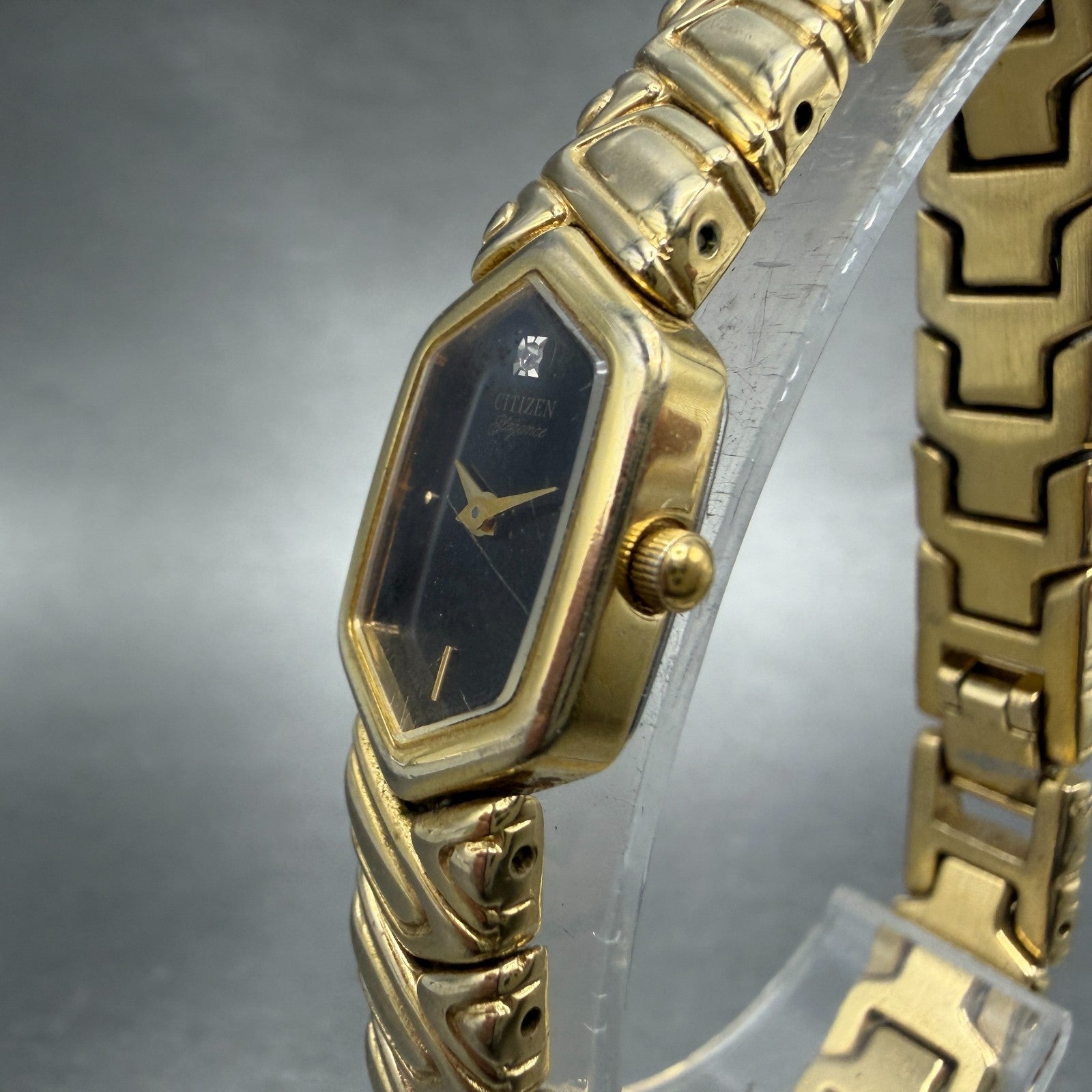 Citizen Elegance Watch Women 14mm Black Dial gold Tone 5421-F42627 New Battery2