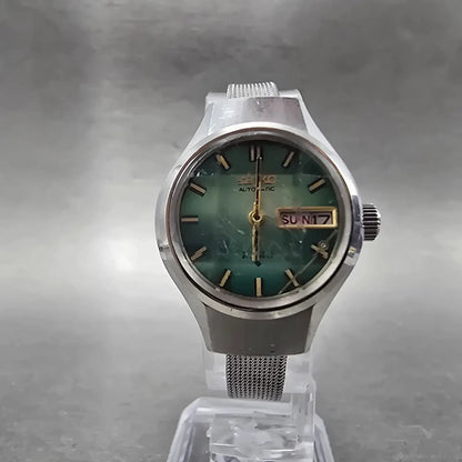 Seiko Automatic Watch Women 24mm Green Dial Silver Tone Daydate 2706-0160 PARTS6